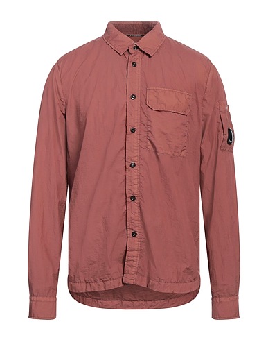 C.P. COMPANY Solid color shirt Brick 100% Polyamide