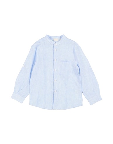 LALALÙ Patterned shirt Sky blue 100% Linen