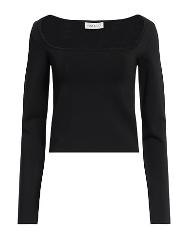 NINA RICCI Top Black 76% Viscose, 22% Polyamide, 2% Elastane