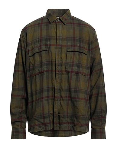 C.P. COMPANY Camicia a quadri Verde militare 100% Cotone