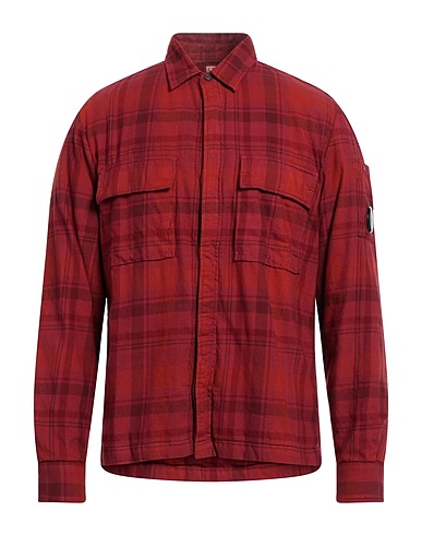C.P. COMPANY Camicia a quadri Bordeaux 100% Cotone
