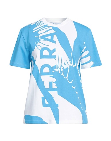 FERRAGAMO T-shirt Γαλάζιο 100% Βαμβάκι, Ελαστάνη