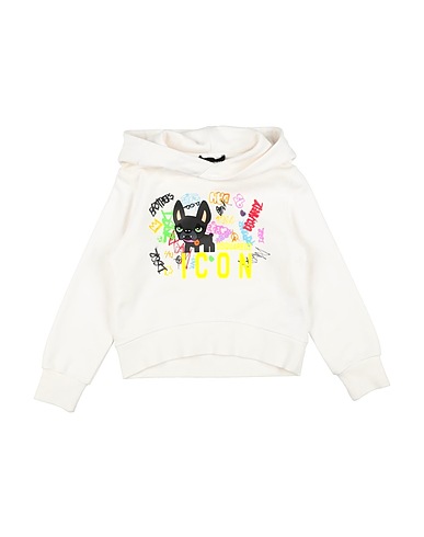DSQUARED2 Hooded track jacket  ICON White 100% Cotton, Elastane