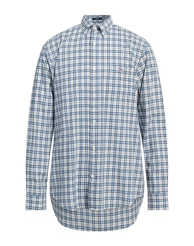 GANT Checked shirt Azure 100% Cotton