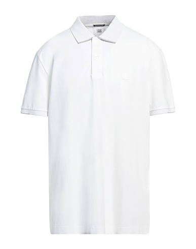 C.P. COMPANY Polo shirt White 95% Cotton, 5% Elastane