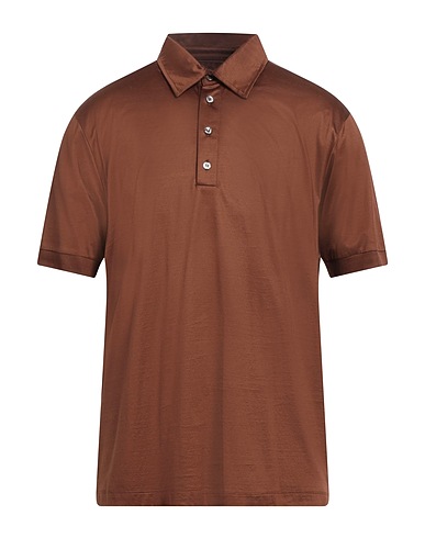 DANIELE FIESOLI Polo shirt Brown 100% Cotton