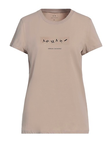 ARMANI EXCHANGE T-shirt Beige 95% Cotton, 5% Elastane