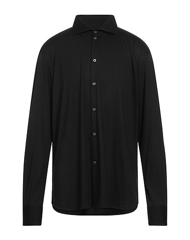 MAURIZIO BALDASSARI Camicia tinta unita Nero 100% Lana Vergine