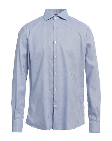BROOKSFIELD Camicia fantasia Azzurro 100% Cotone