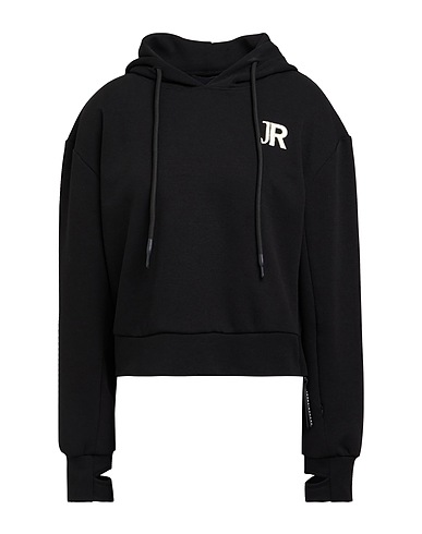 JOHN RICHMOND Hooded track jacket  Black 77% Cotton, 18% Polyester, 5% Elastane