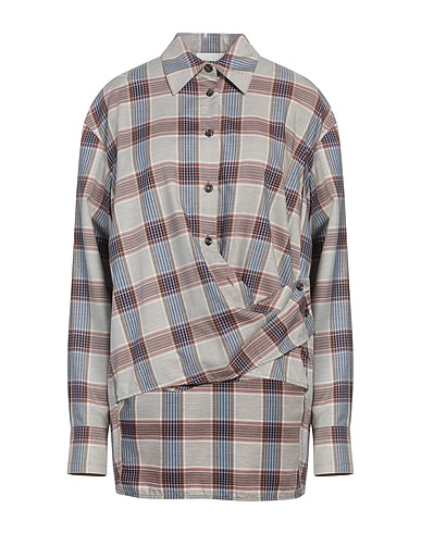 LOW CLASSIC Checked shirt Light grey 100% Organic cotton