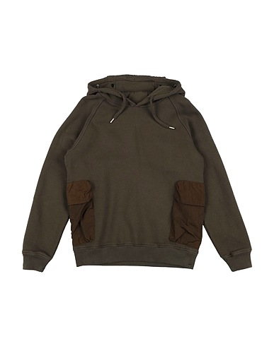 C.P. COMPANY UNDERSIXTEEN Felpa Verde militare 100% Cotone, Poliammide