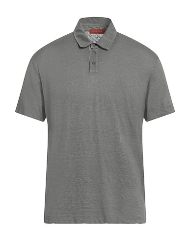 DANIELE FIESOLI Polo shirt Lead 97% Linen, 3% Elastane