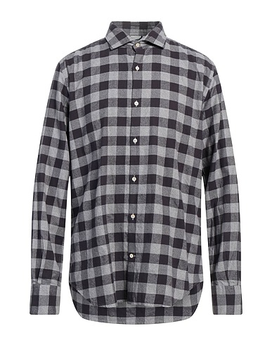 BROOKSFIELD Checked shirt Grey 100% Cotton