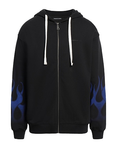VISION OF SUPER Hooded sweatshirt Black 100% Cotton, Elastane