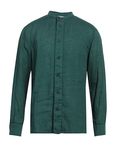 PAOLO PECORA Linen shirt Dark green 100% Linen