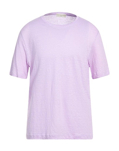 FILIPPO DE LAURENTIIS Basic T-Shirt Lilac 97% Linen, 3% Elastane
