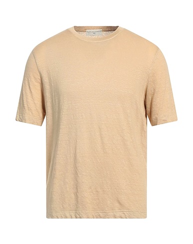 FILIPPO DE LAURENTIIS Basic T-shirt Beige 97% Linen, 3% Elastane