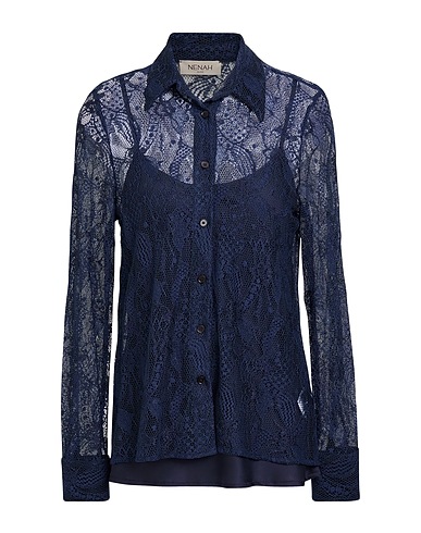 NENAH® Lace shirts & blouses Navy 85% Viscose, 15% Nylon