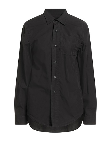 R13 Solid color shirts & blouses Black 100% Cotton, Polyester