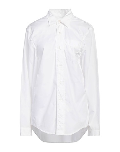R13 Solid color shirts & blouses White 100% Cotton, Polyester