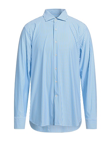 GHIRARDELLI ストライプ柄シャツ NEXT アジュールブルー ナイロン 86% / ポリウレタン 14%
