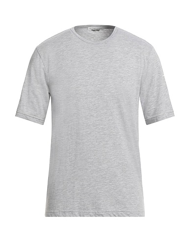 GREY DANIELE ALESSANDRINI Basic T-Shirt Light grey 100% Cotton
