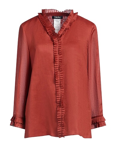 'S MAX MARA Solid colour shirts & blouses Rust 100% Ramie