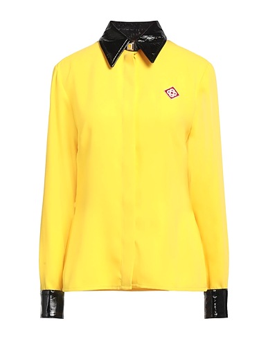 CASABLANCA Patterned shirts & blouses Yellow 100% Polyester, Polyurethane