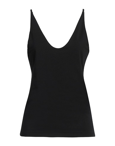 THOM KROM Tank top Black 48% Cotton, 48% Modal, 4% Elastane