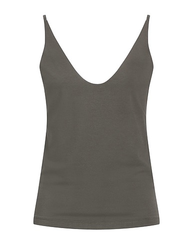 THOM KROM Canotta Verde scuro 48% Cotone, 48% Modal, 4% Elastan