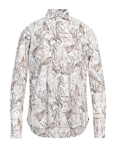 ORIAN Patterned shirt White 100% Cotton