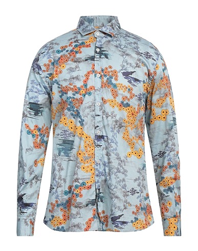 MESSAGERIE Patterned shirt PATRIZIO PISCAGLIA Sky blue 100% Cotton