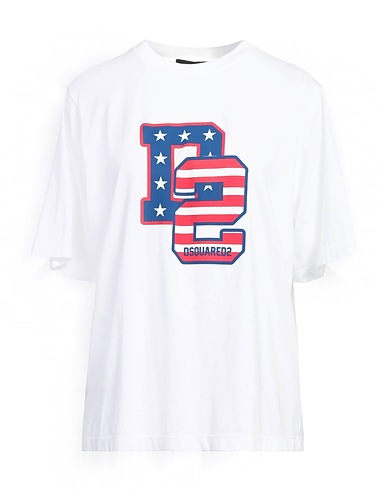 DSQUARED2 T-shirt Bianco 100% Cotone, Elastan