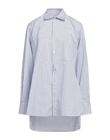 PLAN C ストライプ柄シャツ ブルー コットン 100%