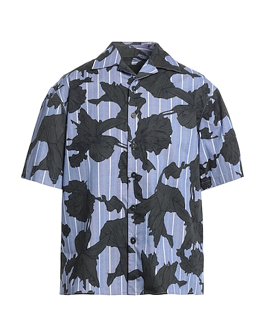 NEIL BARRETT Patterned shirt Blue 100% Cotton
