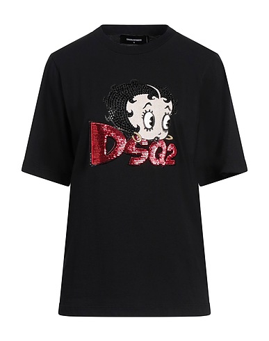DSQUARED2 T-Shirt Schwarz 100% Baumwolle, Elastan
