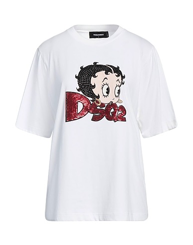DSQUARED2 T-shirt White 100% Cotton, Elastane