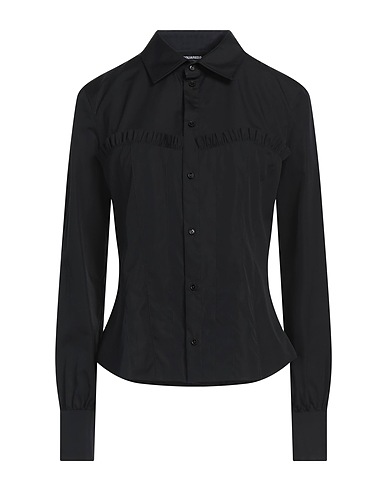 DSQUARED2 Hemden und Blusen einfarbig Schwarz 100% Baumwolle