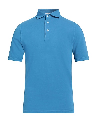 S. MORITZ Polo shirt Azure 100% Cotton