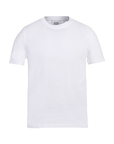 ALPHA STUDIO Basic T-Shirt White 96% Cotton, 4% Elastane
