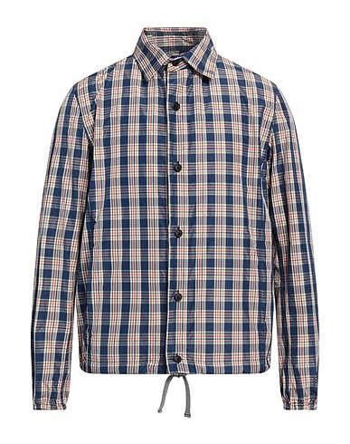 HERNO Checked shirt Navy blue 100% Polyester
