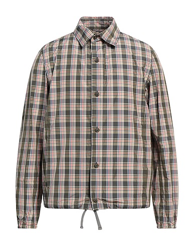 HERNO Checked shirt Military green 100% Polyester