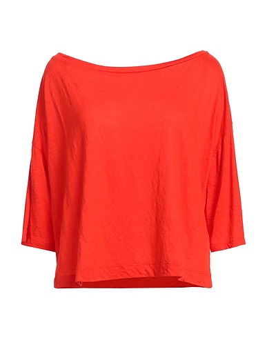 MAJESTIC FILATURES T-shirt Red 94% Linen, 6% Elastane