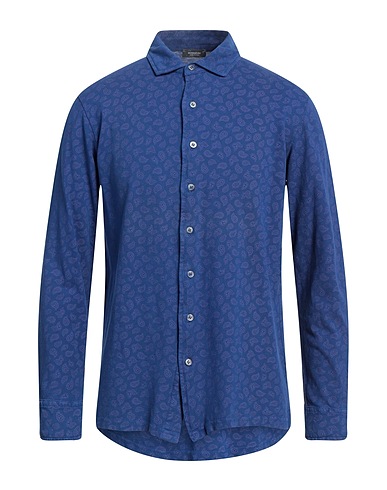 ROSSOPURO Patterned shirt Navy blue 100% Cotton