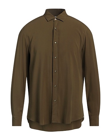 GIANNETTO PORTOFINO Solid color shirt Military green 100% Viscose