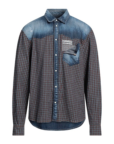 DSQUARED2 Denim shirt Rust 100% Cotton, Elastane