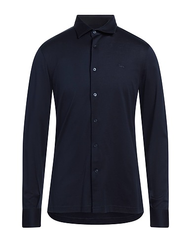 HARMONT & BLAINE Solid colour shirt Midnight blue 100% Cotton