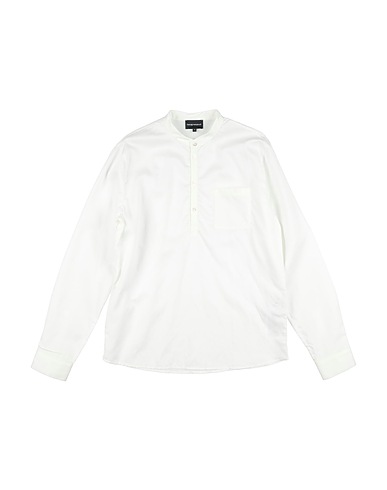 EMPORIO ARMANI 無地シャツ ホワイト テンセル 51% / リネン 30% / コットン 19% / ナイロン
