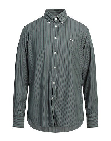 HARMONT & BLAINE Striped shirt Military green 100% Cotton